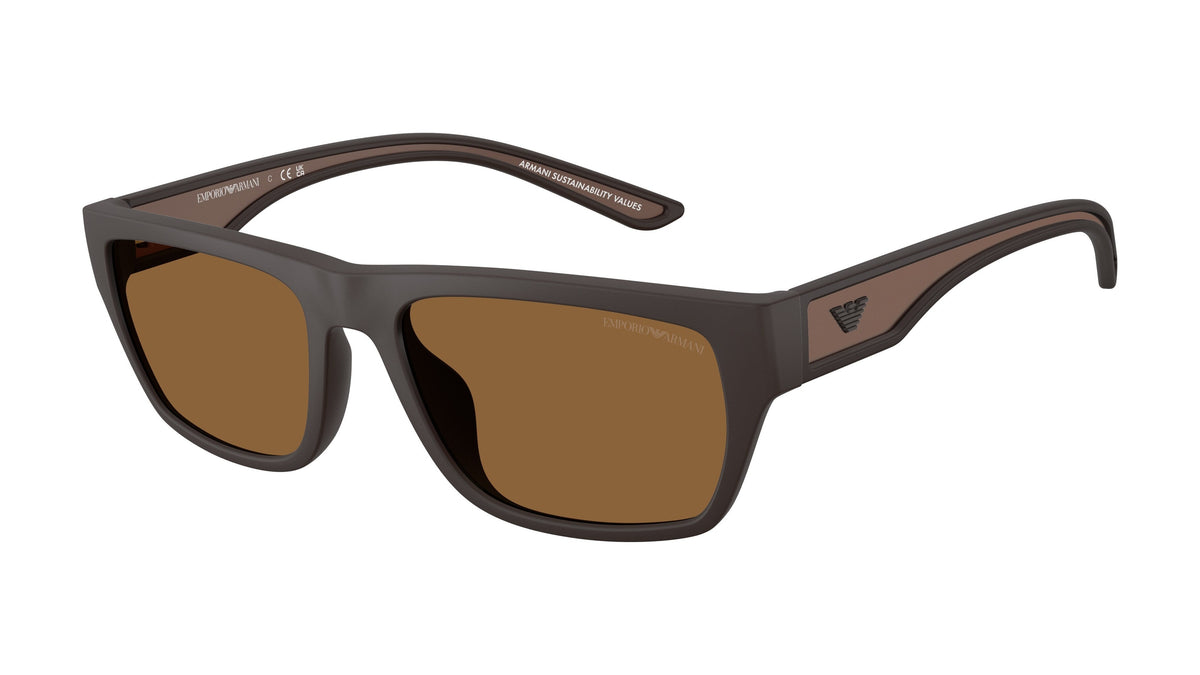 Emporio Armani EA4267U 618673 Marron mat caoutchouté - vue trois-quarts
