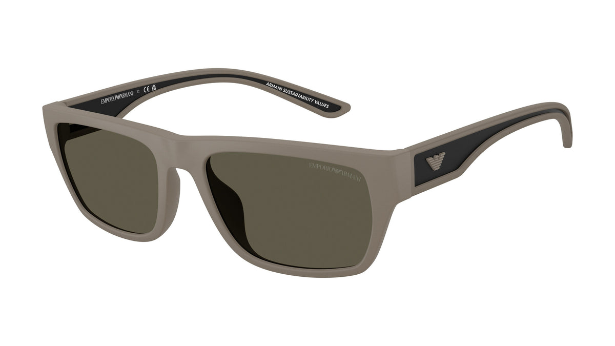 Emporio Armani EA4267U 636187 Marron clair mat caoutchouté - vue trois-quarts