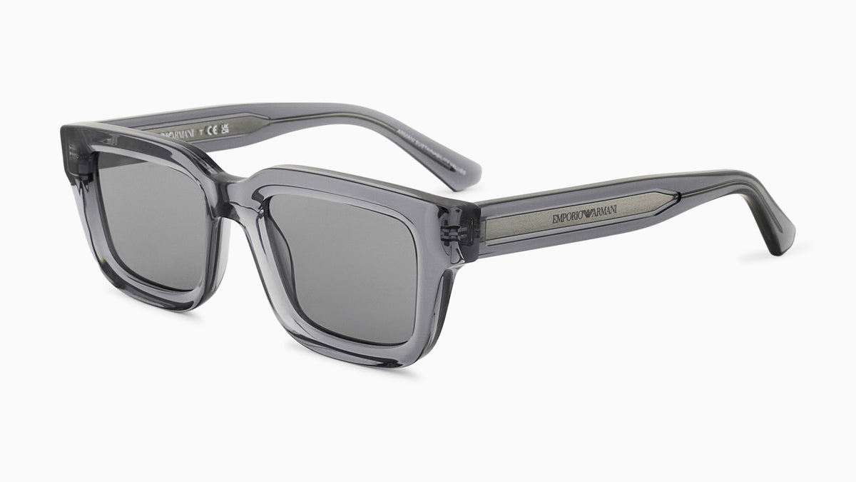 Emporio Armani EA4270 6364/1 Gris transparent brillant - vue trois-quarts