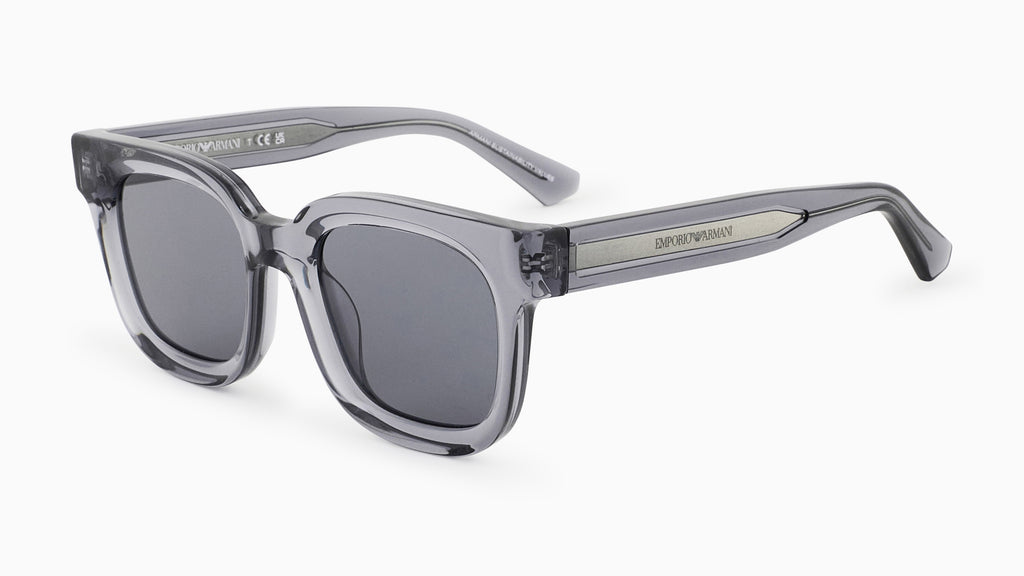 Emporio Armani EA4271 636480 Gris transparent brillant - vue trois-quarts