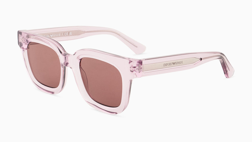 Emporio Armani EA4271 636669 Rose transparent brillant - vue trois-quarts