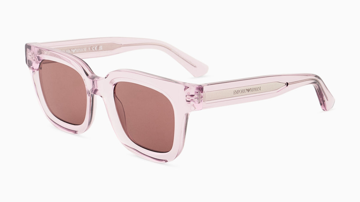 Emporio Armani EA4271 636669 Rose transparent brillant - vue trois-quarts
