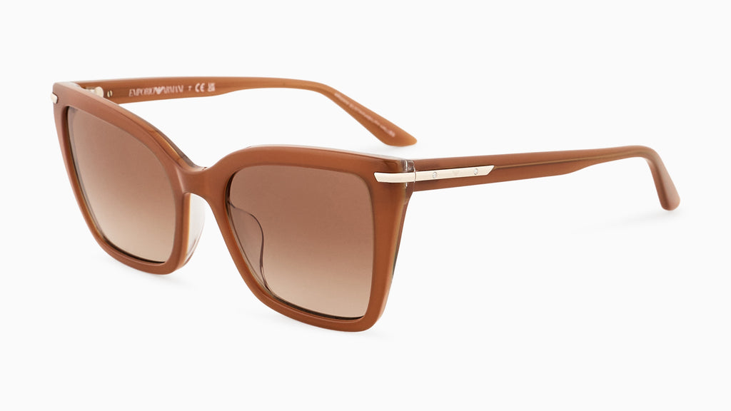 Emporio Armani EA4273BU 637613 Tabac brillant - vue trois-quarts
