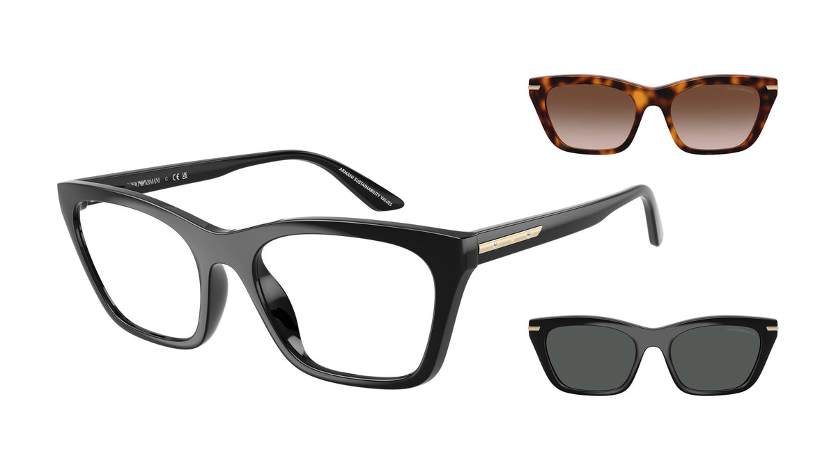 Emporio Armani EA4274BU 50171W Noir brillant - vue trois-quarts