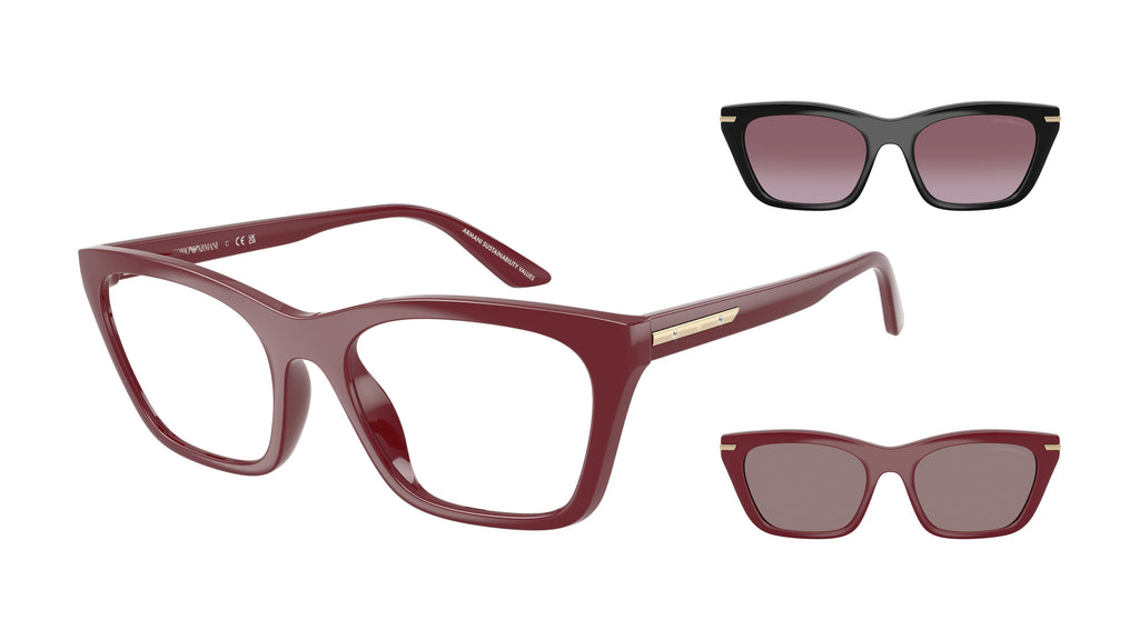 Emporio Armani EA4274BU 52611W Bordeaux brillant - vue trois-quarts