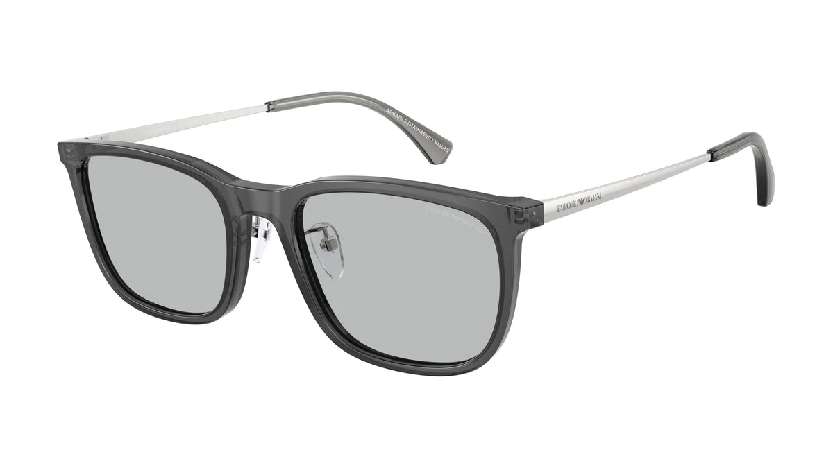 Emporio Armani EA4275D 502987 Gris transparent brillant - vue trois-quarts