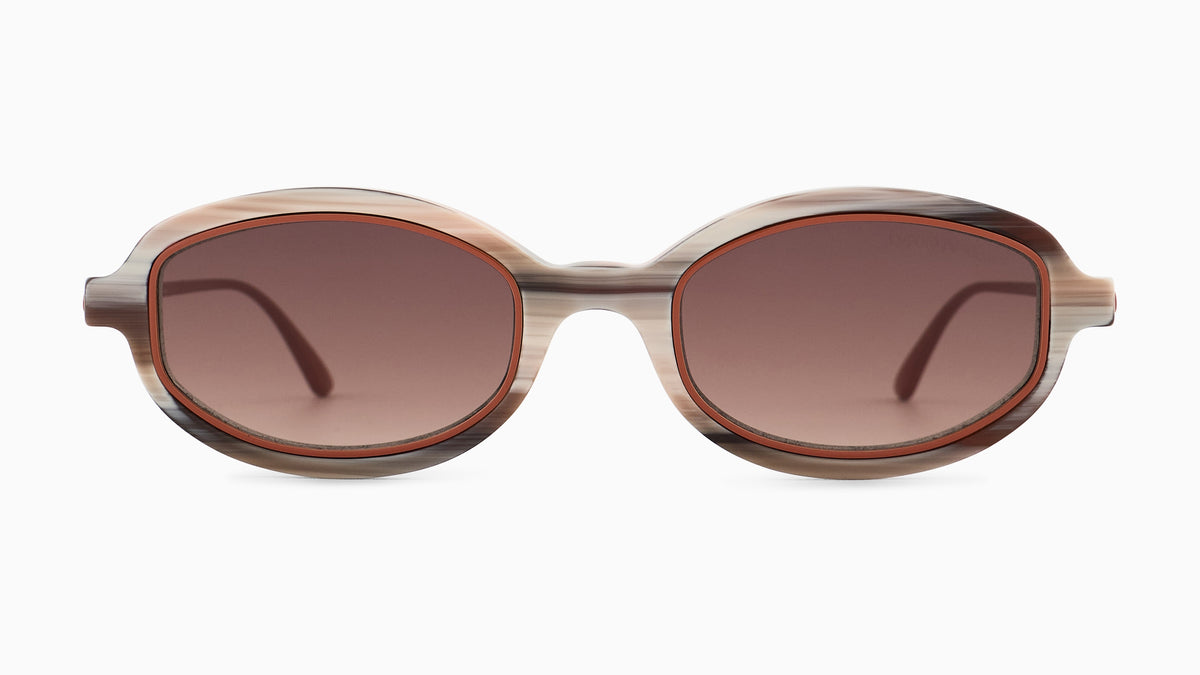 Emporio Armani EA4276U 642613 Beige et orange rayé brillant - vue de face