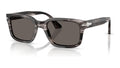 Persol PO3272S 1238B1 Noir et gris rayés - vue trois-quarts
