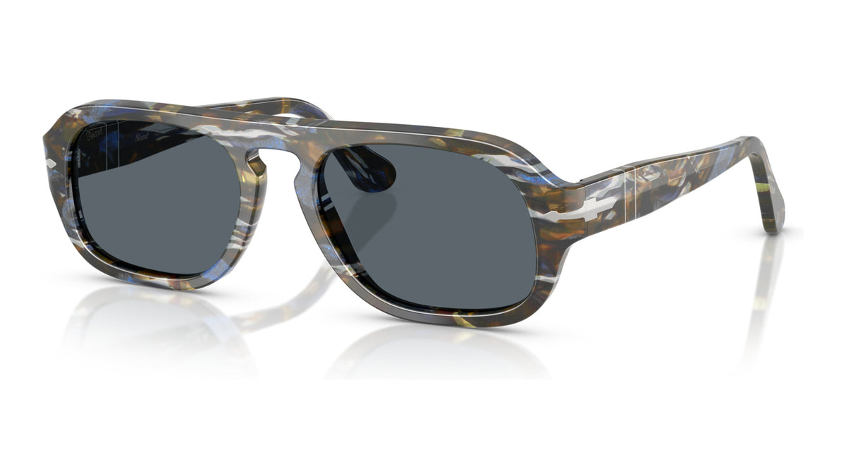 Persol PO3369S 1222R5 Gris givré/bleu marine - vue trois-quarts