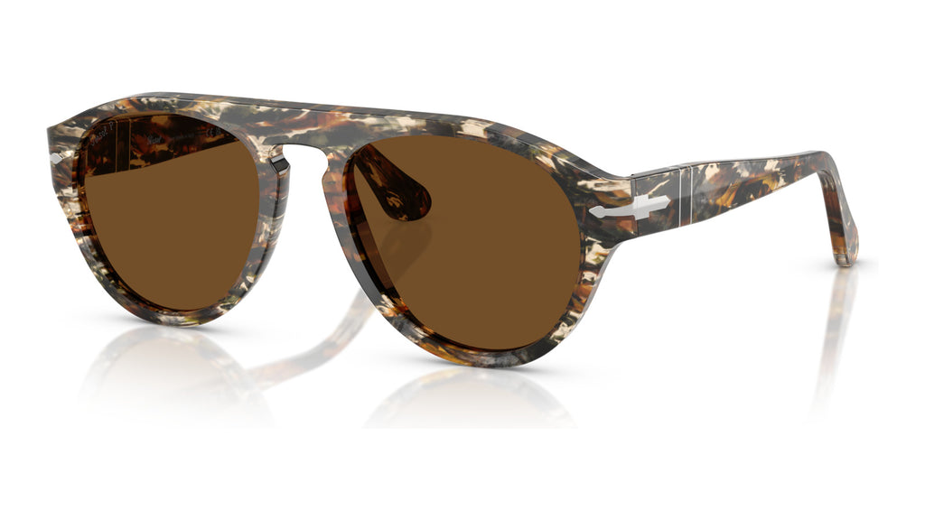 Persol PO3370S 122157 Marron ambré/noir pirate - vue trois-quarts