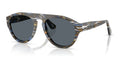 Persol PO3370S 1222R5 Gris givré/bleu marine - vue trois-quarts