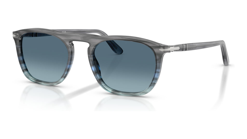 Persol PO3391S 1205Q8 Gris rayé bleu dégradé - vue trois-quarts