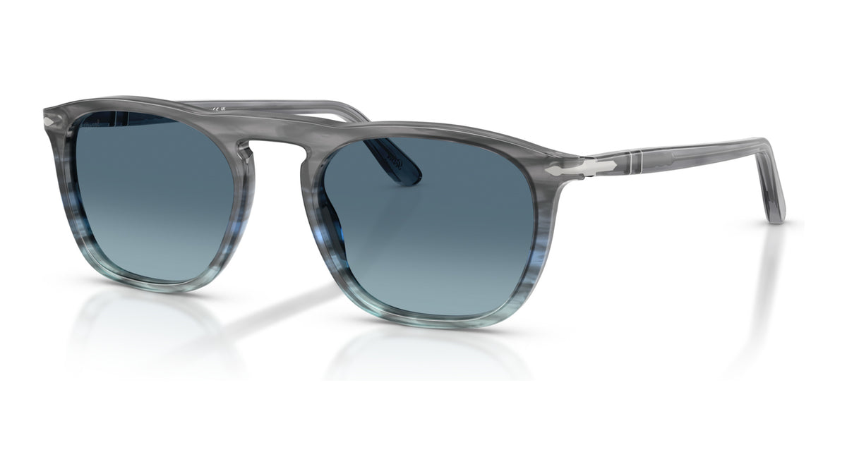 Persol PO3391S 1205Q8 Gris rayé bleu dégradé - vue trois-quarts