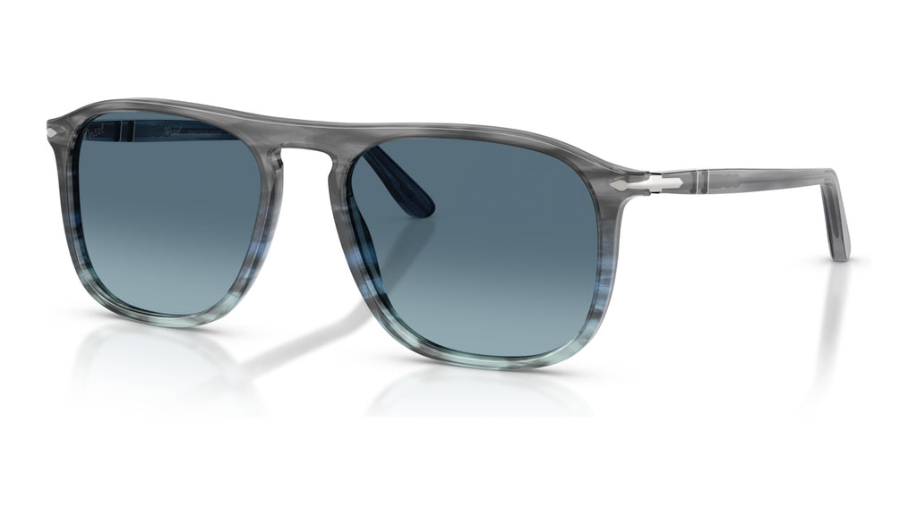 Persol PO3392S 1205Q8 Gris rayé bleu dégradé - vue trois-quarts