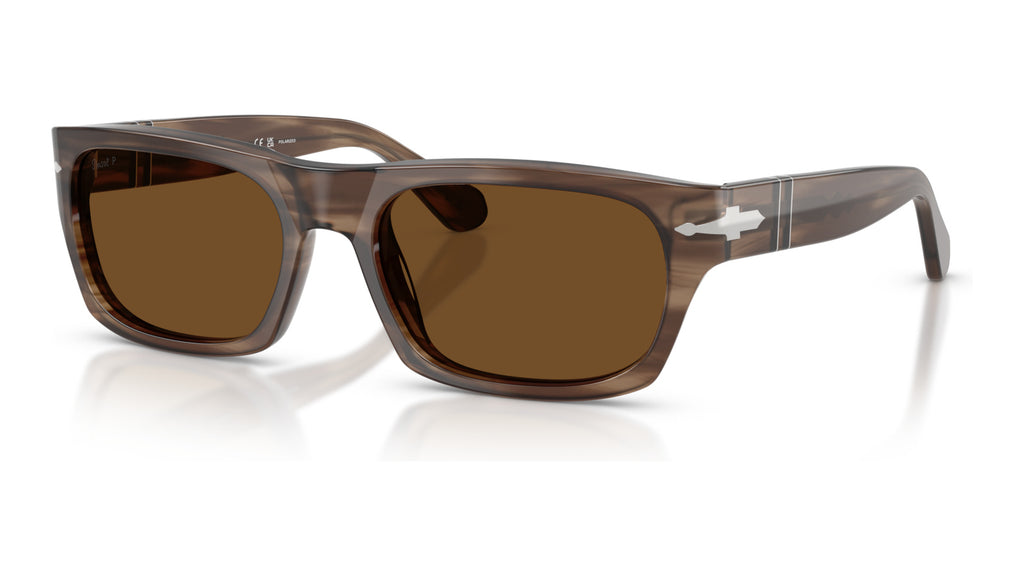 Persol PO3398S 120857 Marron rayé - vue trois-quarts