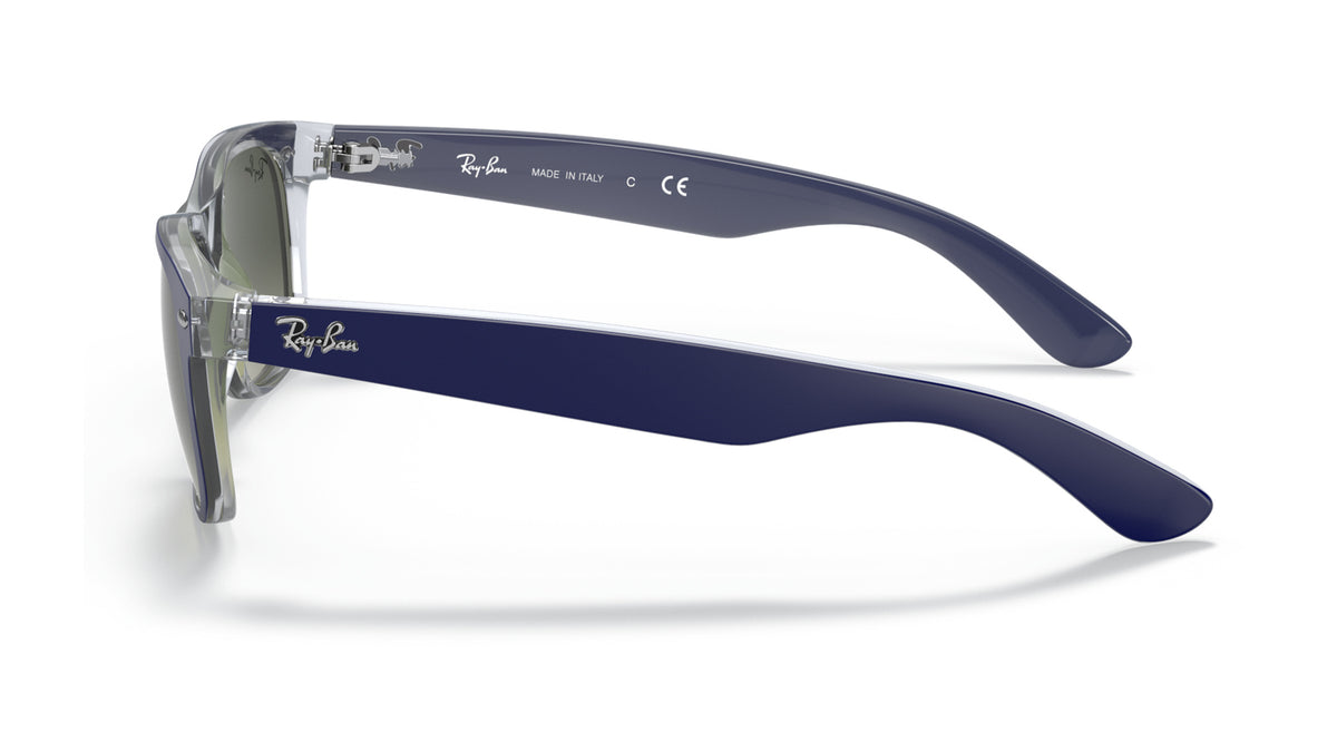 Ray-Ban RB2132 605371 Bleu mat sur transparent - vue de côté