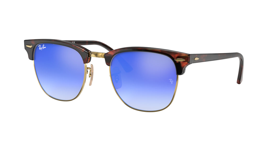 Ray-Ban RB3016 990/7Q Rouge brillant et havane - vue trois-quarts